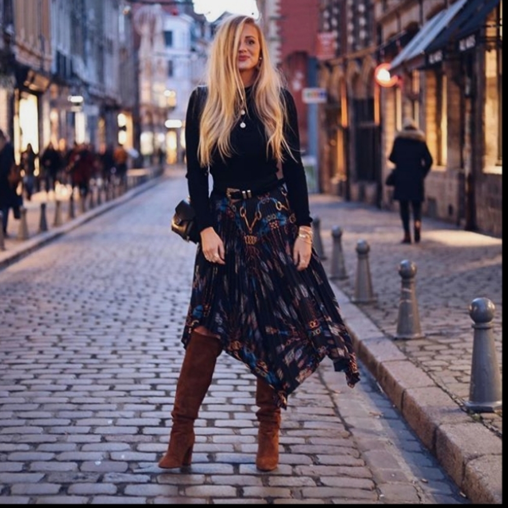 Zara Asymmetric midi skirt